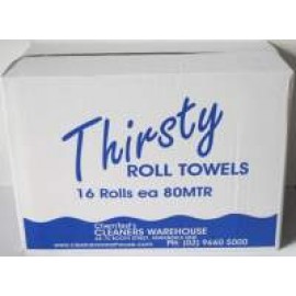 CWT CLEANERS WAREHOUSE THIRSTY HANDTOWEL ROLL 16 ROLLS X 80MTS